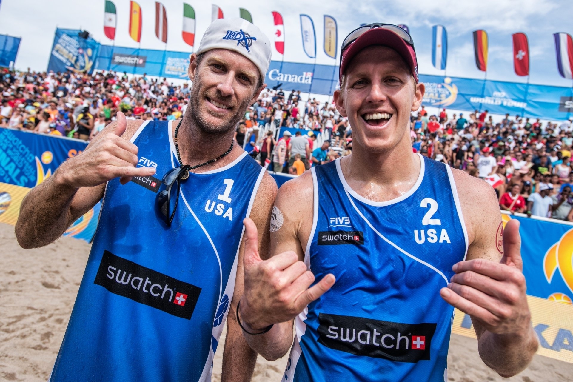 Tri (right) with John Hyden after the duo won bronze at the World Tour Finals in Toronto in September 2016